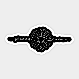 Line Drawing Flower Art (black) Sticker